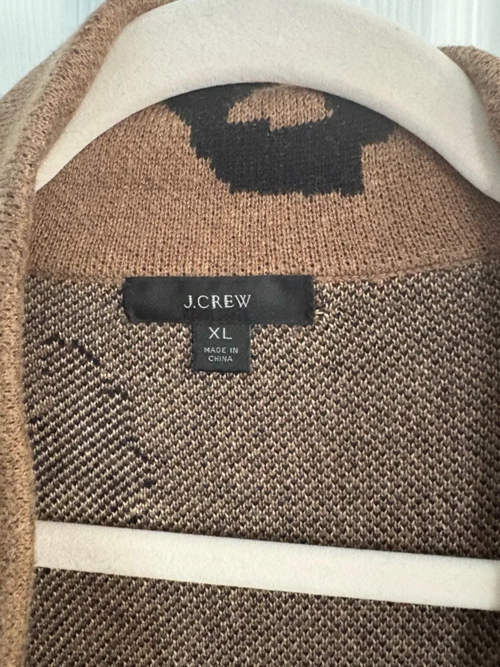 J. Crew Ella Leopard Long Cardigan Open Front XL